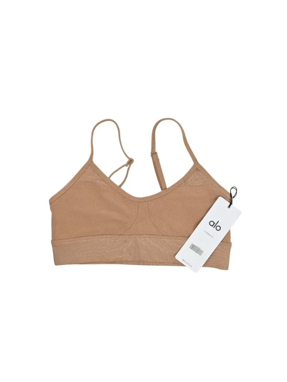 ALO Yoga Alosoft Head Start Bra W9744R in Toasted Almond